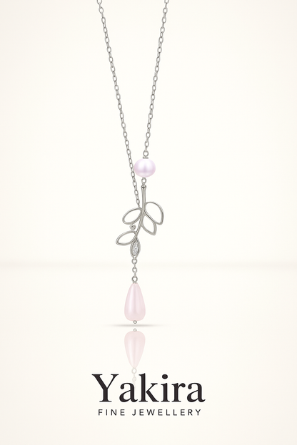 Pearl & Leaf Silver Chain
