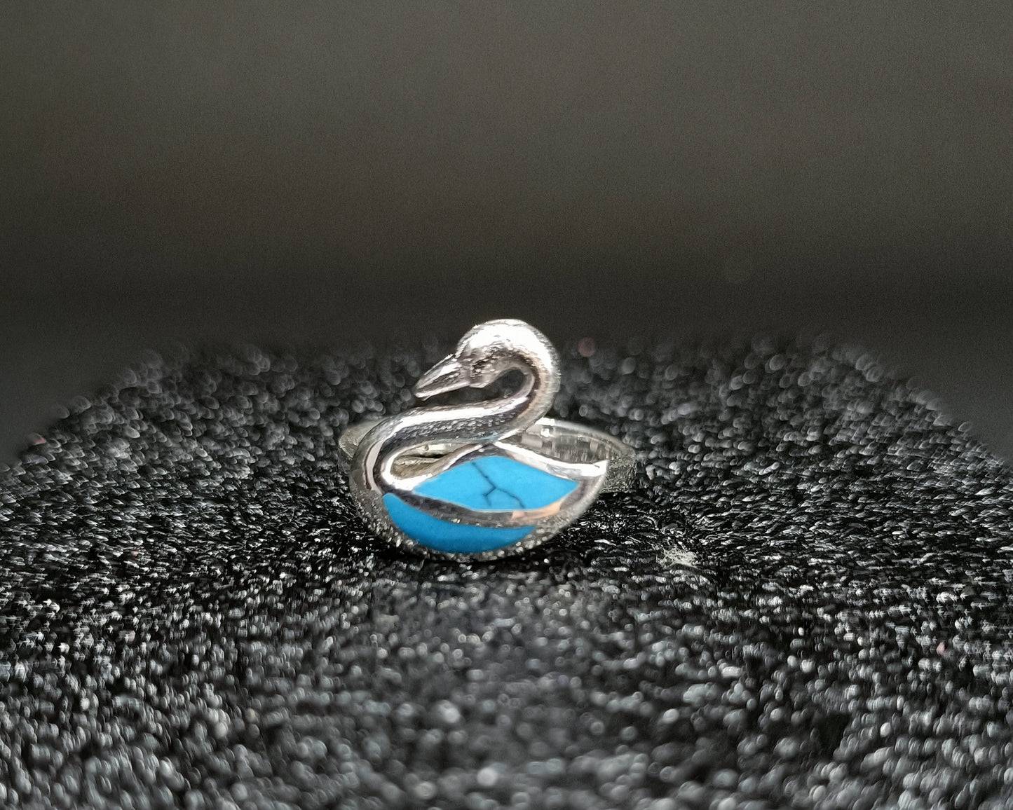 Turquoise Swan silver Ring