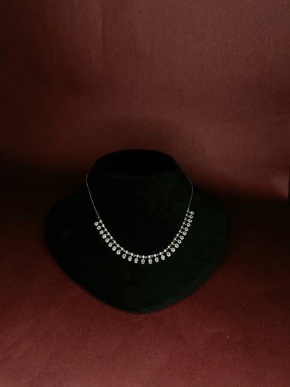 Elegant Oval  Silver Necklace