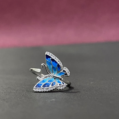 Open Enamel Butterfly Ring