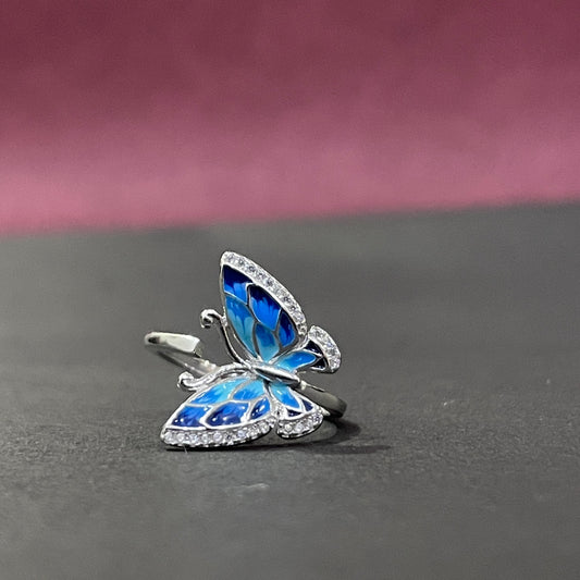 Open Enamel Butterfly Ring
