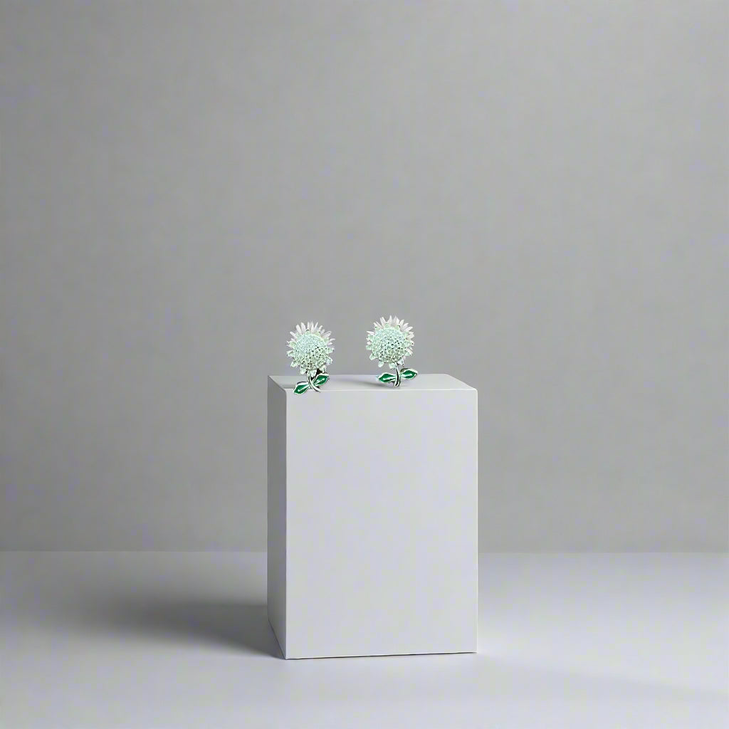 Sunflower Silver Earring