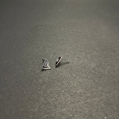 Dual Triangle Silver Earring