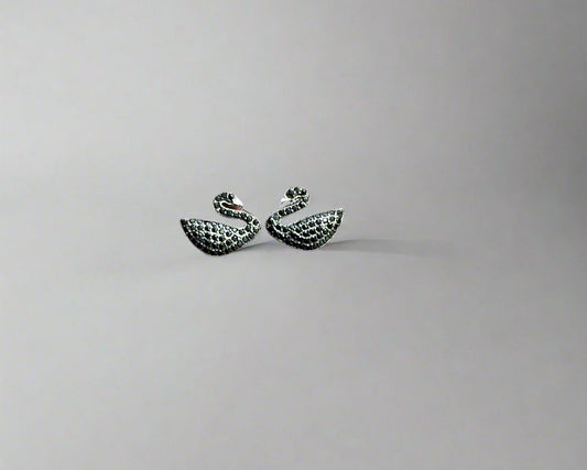 Black Swan Silver Earring