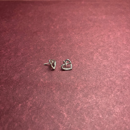 Heart Shape Silver Earrings