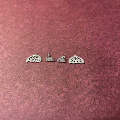Detachable Silver Butterfly Earrings