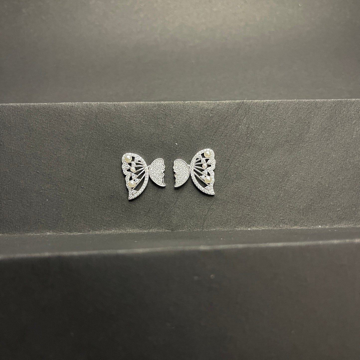 Detachable Silver Butterfly Earrings