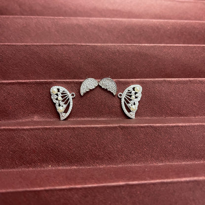 Detachable Silver Butterfly Earrings
