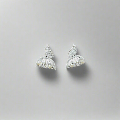 Detachable Silver Butterfly Earrings