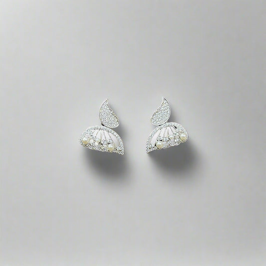 Detachable Silver Butterfly Earrings