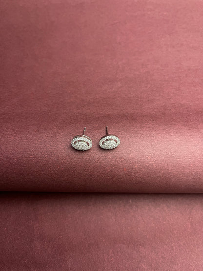 Oval AAA+ CZ  Silver Studs