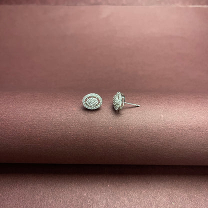 Oval AAA+ CZ  Silver Studs