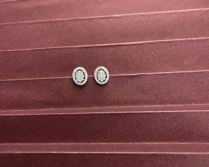 Oval AAA+ CZ  Silver Studs