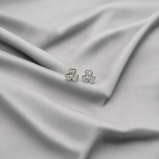 Shamrock Silver Studs