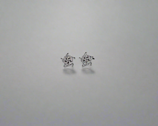 Falling Snow Silver Studs
