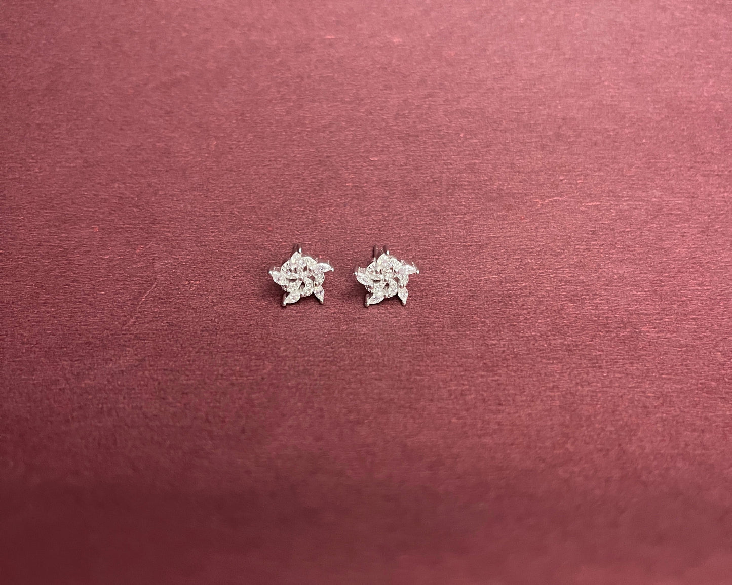 Falling Snow Silver Studs