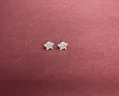 Falling Snow Silver Studs